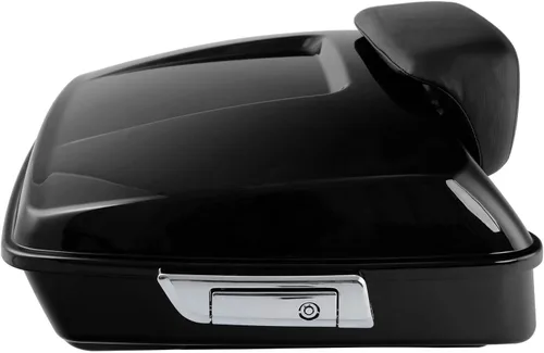 Vista 3 de TCMT Caja de maletero de motocicleta cortada, almohadilla de respaldo, soporte de montaje desmontable compatible con Harley Touring 1997-2008 Road