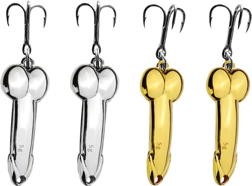 4Pcs Funny Fishing Lures, Top Water Bass Fishing Lure, Bass Fishing Gear Spinner Baits Freshwater Saltwater Fish Equipment Fish Hook Gift for