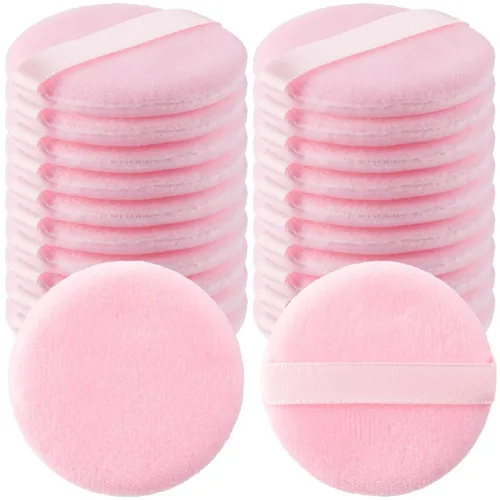 Vista 9 de HINZIC Paquete de 25 esponjas redondas de 2.36 pulgadas para aplicadores de maquillaje de base, algodón suave y agradable a la piel, esponjas