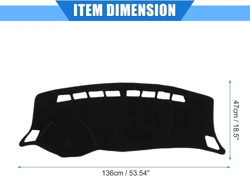 Vista 6 de Funda protectora de poliéster para salpicadero de automóvil compatible con Nissan Sentra 2012-2019, protector de poliéster negro para consola