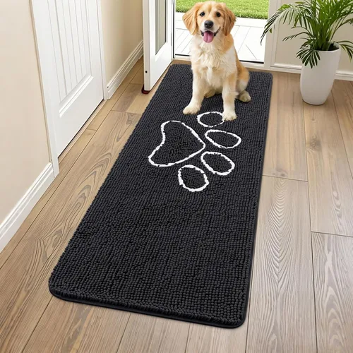 Vista 66 de Smiry Tapete para puerta de perro para patas fangosas, absorbente que atrapa la suciedad, antideslizante, de secado rápido, lavable, tapete