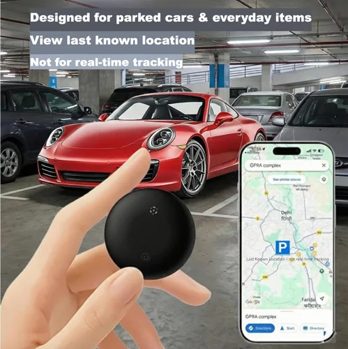 Vista 3 de Paquete de 2 buscadores de artículos Bluetooth Localizador de billetera de equipaje con llaves para iOS y Android Sin GPS, muestra la última