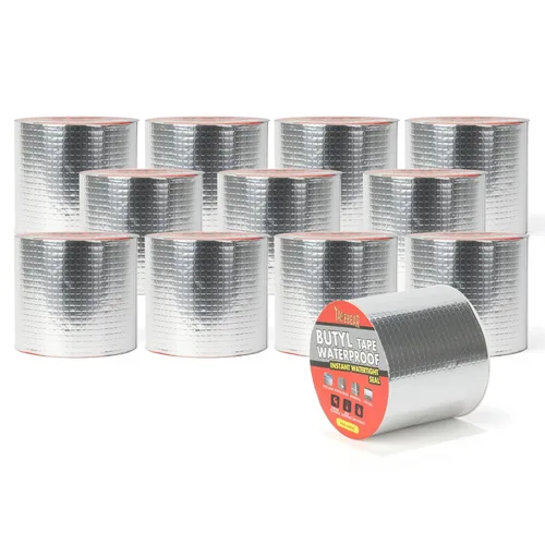 Vista 14 de TAPEBEAR Cinta de sellado impermeable de butilo de 4 pulgadas x 16 pies, cinta de aluminio mejorada resistente para reparación de caravanas, toldos
