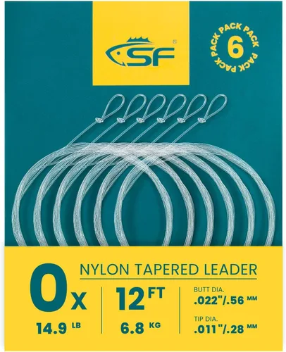 Vista 27 de SF Líder Cónico Pre-Atado con Lazo para Pesca con Mosca de Nailon Transparente para Trucha de Agua Dulce y Salada Bonefish Permit Lubina Salmón