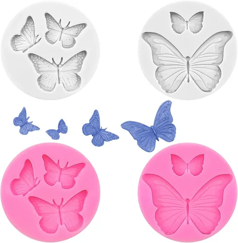 Vista 8 de 4 moldes de silicona de mariposa, mini molde de fondant de mariposa, lindo molde de resina epoxi para jabón, moldes de chocolate para decoración
