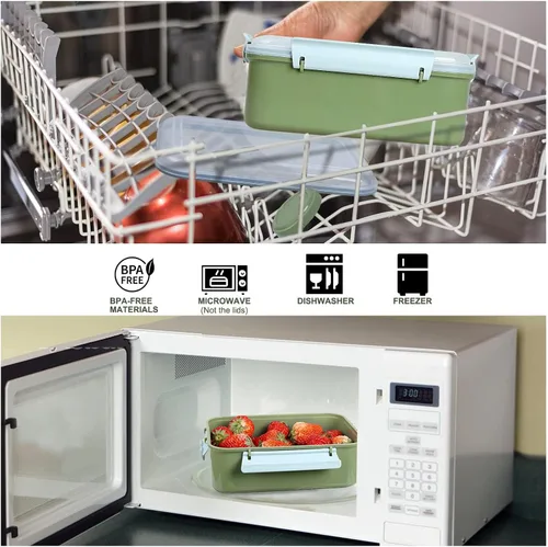 Vista 7 de Contenedores de ensalada de 64 onzas para el almuerzo, paquete de 3 cajas