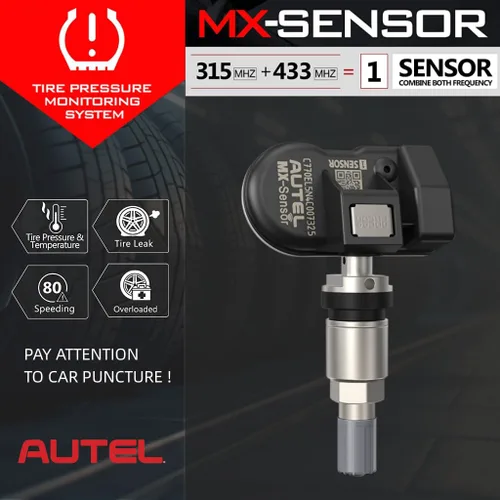 Vista 2 de Autel Sensores TPMS, 20 unidades, sensor MX-2 en 1, 315 MHz/433 MHz, sensores TPMS universales a presión de nivel OE, programables por Autel TPMS