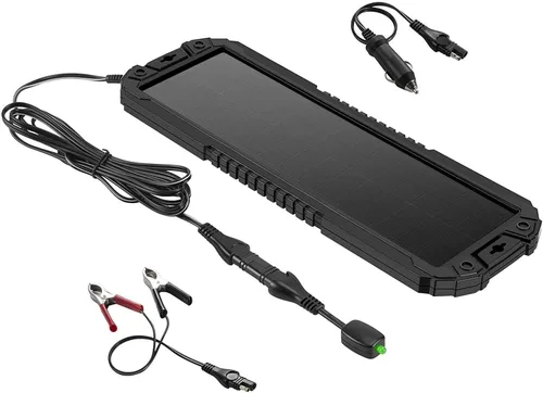 Vista 3 de Sunway Solar Panel de batería de coche, cargador y mantenedor de 5 W 12 V, kit de cargador de energía solar, portátil, impermeable