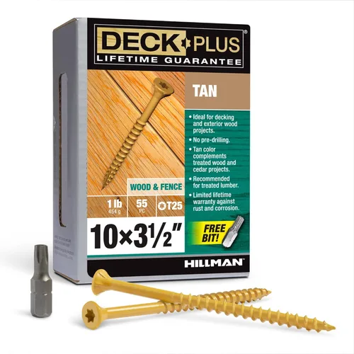 Vista 16 de Deck Plus Tornillos para valla y madera exterior con revestimiento epoxi de 2 pulgadas #8 x 2 Torx/Star Drive Incluido, rosca gruesa, tornillo Rojo
