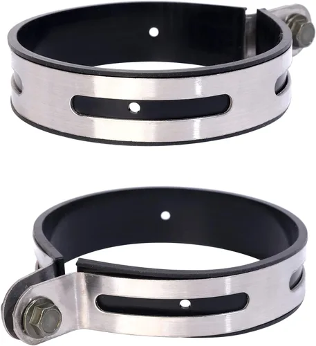 Vista 8 de Minho 2 piezas universal de motocicleta soporte de escape clip soporte de hardware abrazadera de escape soporte de escape suspensión interior 4