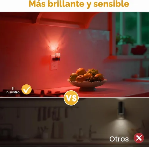 Vista 7 de L LOHAS LED Luz nocturna con sensor de movimiento, luces nocturnas de burbujas enchufables a la pared, luz nocturna de cambio de temperatura