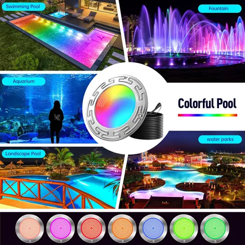 Vista 7 de 60Ft 6Inch WiFi Spa Led Pool Lights for Inground Pool with Triple Control (Remote/APP/Controller), 20W Muti-Color Changing Underwater Swimming Pool