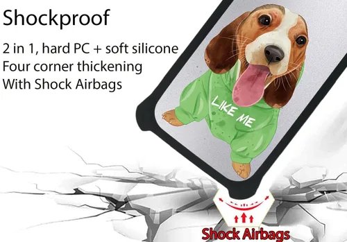 Vista 2 de Funda para Honor 50 0.18 oz, compatible con Honor 50 0.18 oz, con protector de pantalla de vidrio templado, PC + TPU 2 en 1, soporte de anillo, luz