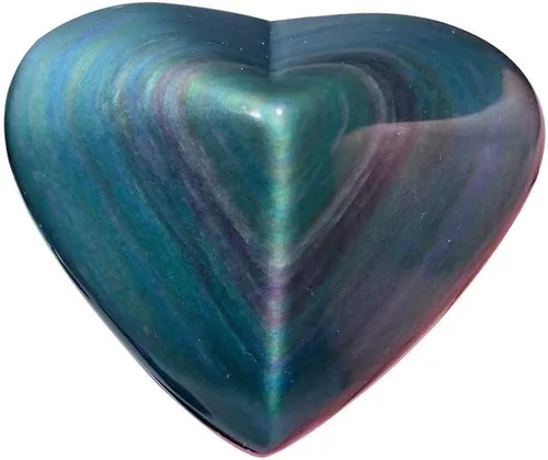 Vista 10 de StoneStory Piedra de preocupación de bolsillo de obsidiana plateada para equilibrio de energía de Reiki, 1 pieza (obsidiana plateada)