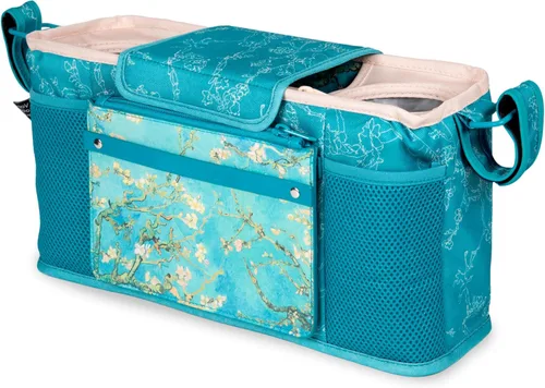 Vista 20 de Organizador universal para cochecito WONDERFOLD con portavasos con aislamiento, cierre de gancho y bucle, asa de sujeción, 2 bolsillos