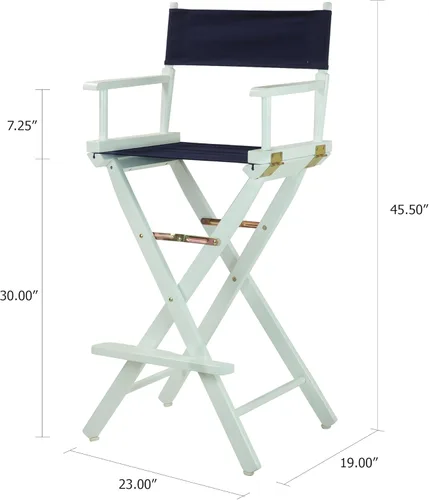 Vista 61 de Casual Home - Silla de director de 24.0 in, marco negro, con lona azul marino, altura de mostrador