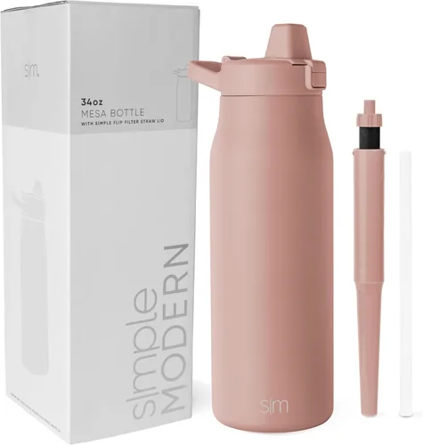 Vista 20 de Botella de agua filtrada Simple Modern Botellas de agua de viaje con filtro de carbono de acero inoxidable aislada Reutilizable para agua