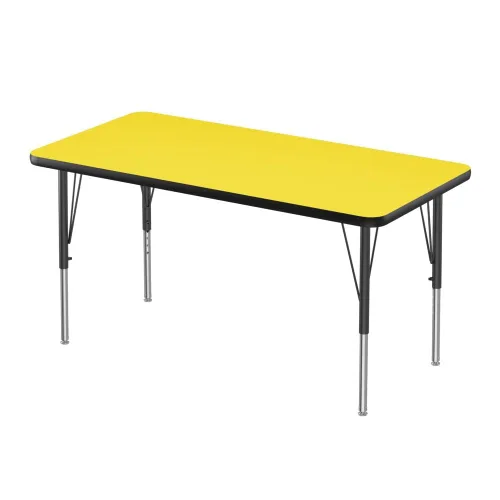 Vista 7 de Correll - Mesa rectangular de actividades para el aula de 30 x 60 pulgadas, altura ajustable (19-29 pulgadas), parte superior de granito gris, borde