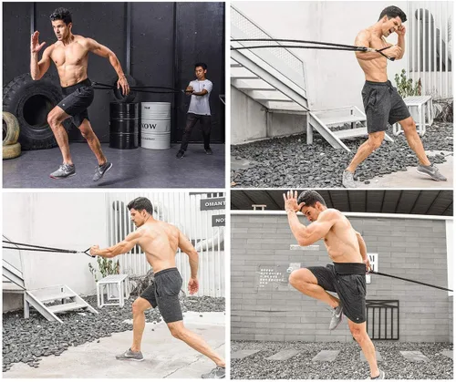 Vista 5 de YNXing Dynamic Resistance Trainer Acceleration Speed Elastic Cord for Resistance Training to Improve Strength, Power, and Agility