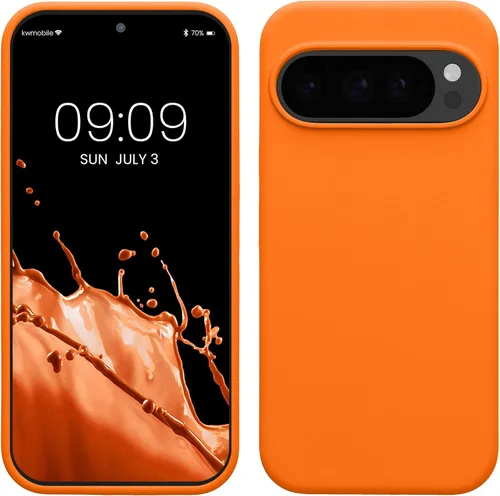 Vista 714 de kwmobile Funda Compatible con Google Pixel 6 Pro - Funda de teléfono de silicona TPU con acabado suave - Azul Arrecife