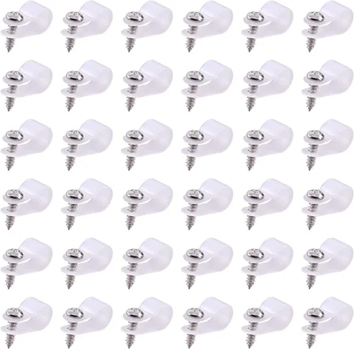 Vista 18 de Swpeet Paquete de 60 clips de cable tipo R de nailon negro de 1 pulgada, clips de sujeción de cable de montaje de tornillo de nailon con 60