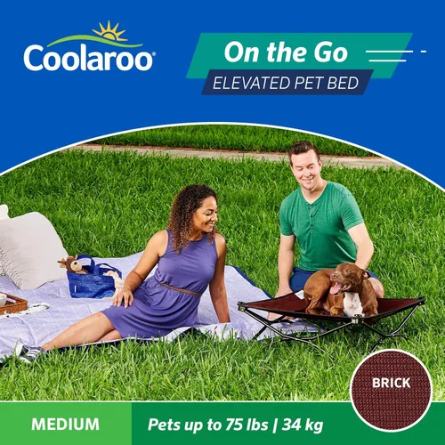 Vista 4 de Coolaroo On-The-Go Cama Elevada para Perros - Cama Plegable Emergente de Viaje para Perros con Tela Transpirable, Resistente a la Humedad, Bolsa