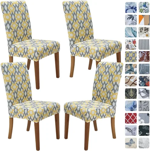 Vista 60 de SPRINGRICO Juego de 4 fundas para sillas de comedor, fundas elásticas para sillas de comedor, de elastano lavables, fundas para sillas Parsons