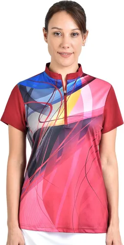 Vista 2 de SAVALINO Camiseta estampada por sublimación de bolos para mujer, el material absorbe el sudor y se seca rápidamente, talla S-5XL