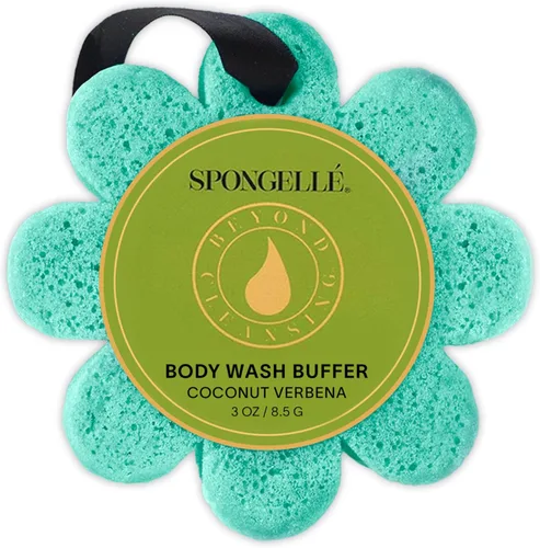 Vista 14 de Spongelle Beach Grass Wild Flower Buffer Body Scrubber Esponja de baño y ducha para mujeres Exfoliante con esponja infundida de gel de baño