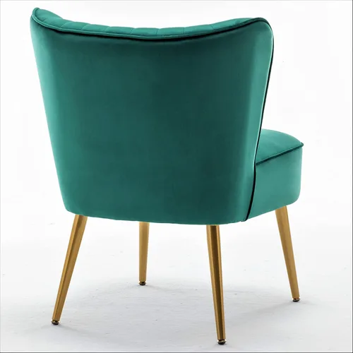 Vista 113 de Silla moderna de terciopelo para sala de estar, dormitorio o entrada, diseño elegante y cómodo sin brazos con patas de metal, color negro