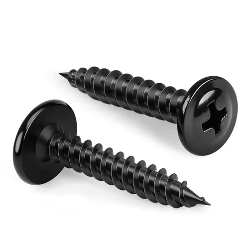 MewuDecor #8 x 1 Pulgadas Tornillos de Madera de Cabeza de Armadura Rápidos Autorroscantes, Acabado Negro, Acero de Aleación, 100 Piezas