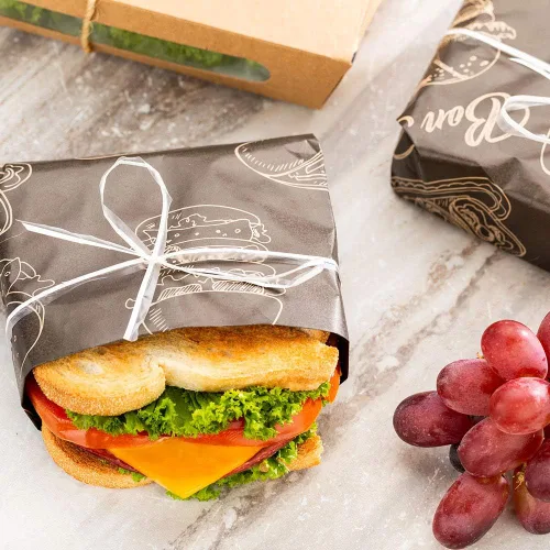 Vista 3 de Restaurantware Hojas de pastelería de 12 x 12 pulgadas, 500 papeles de regalo duraderos para sándwiches, papel kraft resistente a la grasa