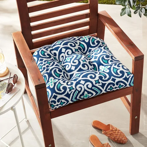 Vista 4 de Pillow Perfect Cojín para exteriores e interiores, diseño damasco marino