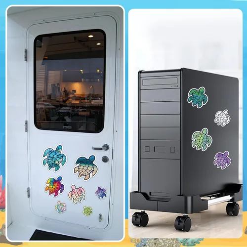 Vista 8 de GTOTd Imán de tortuga marina para nevera (16 unidades) lindos accesorios para decoración de puertas de crucero, calcomanías magnéticas