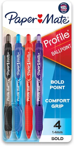 Vista 11 de Paper Mate® Profile - Bolígrafos retráctiles, negrita (0.069 pulgadas), negro, 2