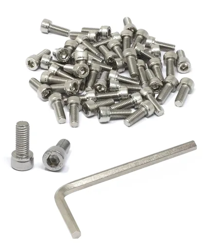 Vista 72 de iexcell Kit de tornillos de cabeza hexagonal de acero inoxidable 304, 100 unidades M2 x 0.157 in, paso de rosca de 0.016 in