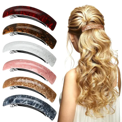 Vista 13 de WILLBOND 6 Piezas Pasadores de Cabello para Mujeres Pasadores Grandes Clips Franceses para Cabello Broche Retro para Regalos de Mamá Accesorios