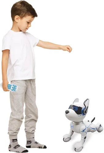 Vista 3 de LEXiBOOK Power Puppy - My Smart Dog Robot to Train - Robot programable con control remoto, función de entrenamiento y control de gestos, danza