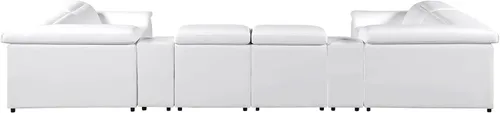 Vista 346 de BlackJack Furniture Venice - Sofá modular de cuero italiano de grano superior de 5 piezas con 3 reclinables eléctricos, reposacabezas ajustable