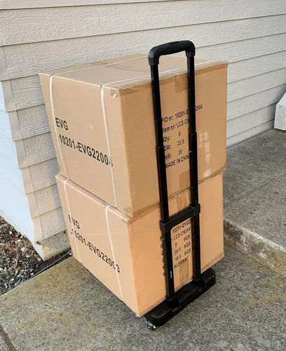 Vista 7 de Mount Plus Camión de mano plegable A3, carrito de mano plegable de 6 ruedas con 2 cuerdas elásticas, carrito de equipaje portátil de 500 libras