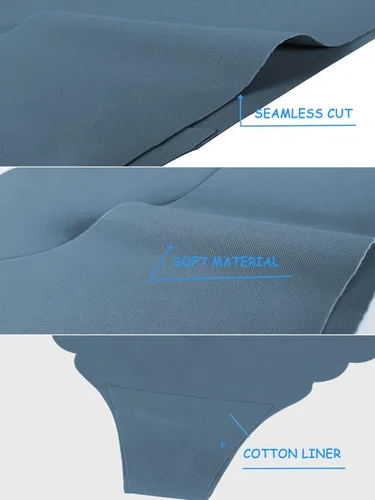 Vista 3 de Tanga G String para mujer, tangas invisibles, con borde ondulado, sin costuras, paquete de 6