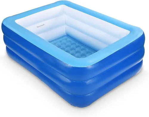 Piscina inflable para niños, piscinas infantiles de 59 x 45 x 20 pulgadas con suelo suave inflable, piscinas inflables duraderas para patio trasero,