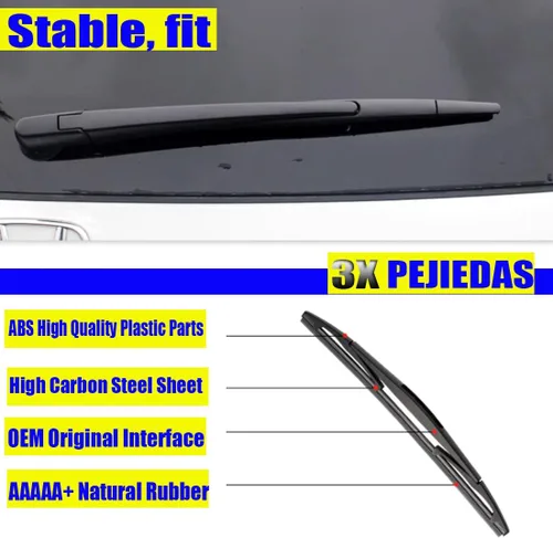 Vista 3 de 3 limpiaparabrisas OEM, limpiaparabrisas de repuesto para Jeep Wrangler 2007-2017