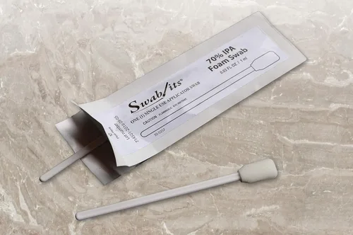 Swab-its® Hisopos 70% IPA 5" Bolsa de cabeza rectangular grande de 25 hisopos: Hecho en los Estados Unidos
