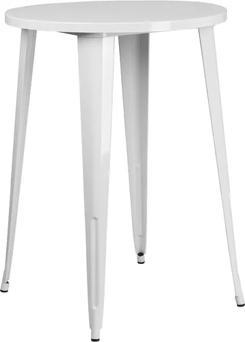 Vista 9 de Flash Furniture Philip - Mesa redonda de metal negro para interiores y exteriores de 30 pulgadas