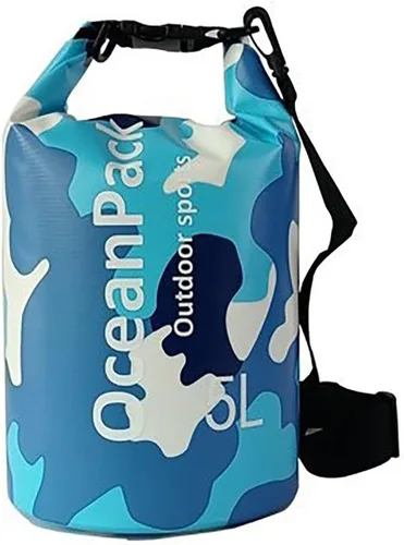 Vista 13 de Bolsa seca impermeable de 5L/10L/20L para hombres, material de PVC, diseño de camuflaje, correas de hombro simples/dobles para kayak, natación