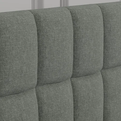 Vista 8 de Glenwillow Home Varia - Cabecera tapizada con paneles de 20 pulgadas de alto, acolchado cuadrado de 3 filas, tamaño King, color gris claro