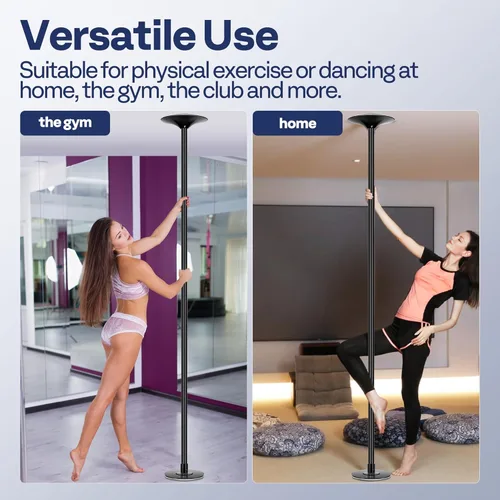 Vista 2 de VIVOHOME Caño Profesional para Baile Giratorio, Caño de Baile Portátil de 45 mm para Ejercicio en Casa