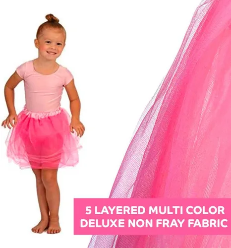 Vista 3 de Kangaroo 5 faldas de tul con tutú de princesa de hadas para niñas, perfectas para disfraz de baile de Navidad, fiesta de cumpleaños, conjunto