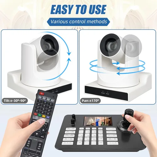 Vista 8 de SMTAV Cámara PTZ - Zoom óptico 30X, HDMI y 3G-SDI, transmisión en vivo, PoE y USB, 1080P 60FPS